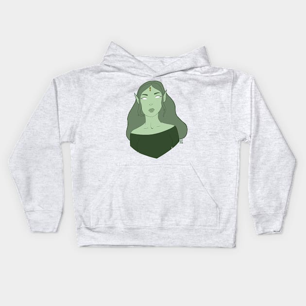 Fantasy Elf Kids Hoodie by Lady Luana Illustrations